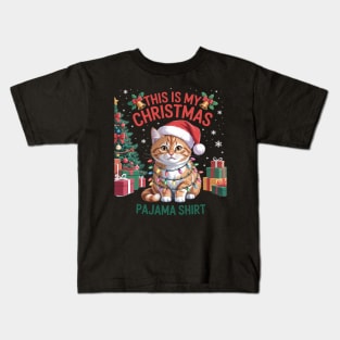 This is My Pajama British Longhair Santa Cat Lovers Kids T-Shirt